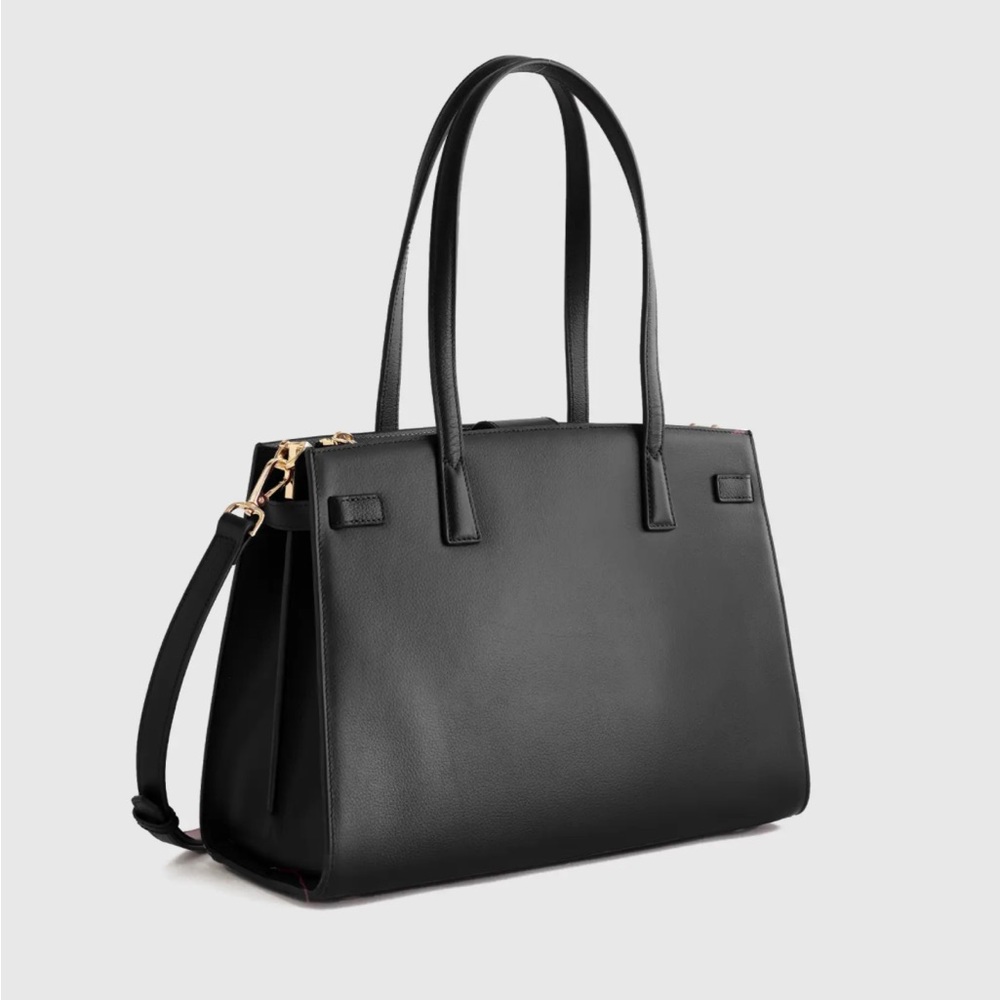 Italian Leather Large Triple Compartment Satchel